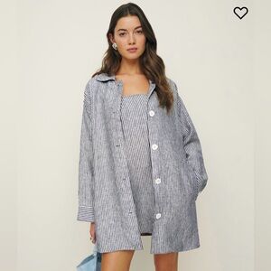 Reformation Striped Linen Jacket